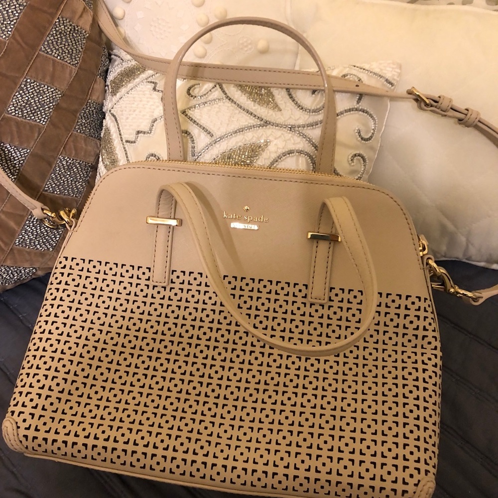 Kate Spade Taupe Saffiano Leather Purse